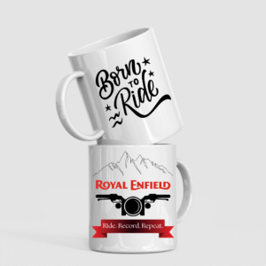 royal enfield "ride. record. repeat." ceramic mug – born to ride edition
